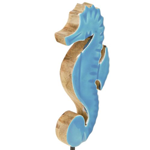 Produkt Dekoracja konik morski drewno niebieski naturalny morski wys. 21cm 2szt