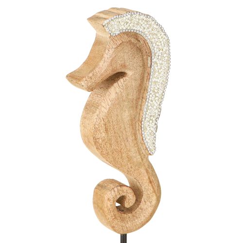 Produkt Dekoracja konik morski z perłami, dekoracja stołu marynistycznego, drewno, 28 cm
