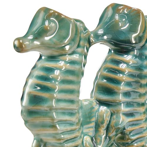 Floristik24 Konik morski Ceramiczny wazon na kwiaty Niebieski Zielony L21cm 2szt