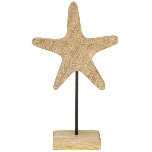 Produkt Dekoracja rozgwiazda na podstawie drewno marynistyczne naturalne niebieskie wys. 25cm
