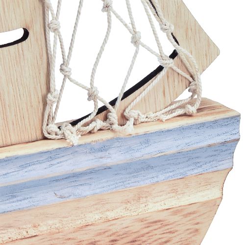 Produkt Stojak do dekoracji łodzi żaglowej drewno naturalny jasnoniebieski 25,5×16,5cm 3 szt
