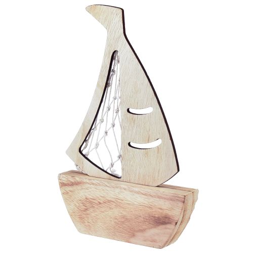 Produkt Stojak do dekoracji łodzi żaglowej drewno naturalny jasnoniebieski 25,5×16,5cm 3 szt