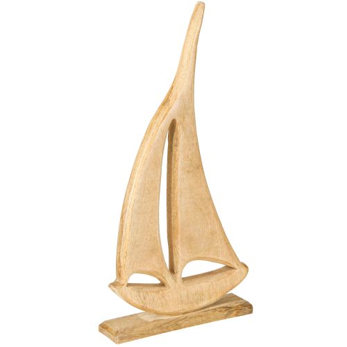 Floristik24 Żaglówka Drewno na Podstawie Naturalna Dekoracja Stołu Morska H42cm