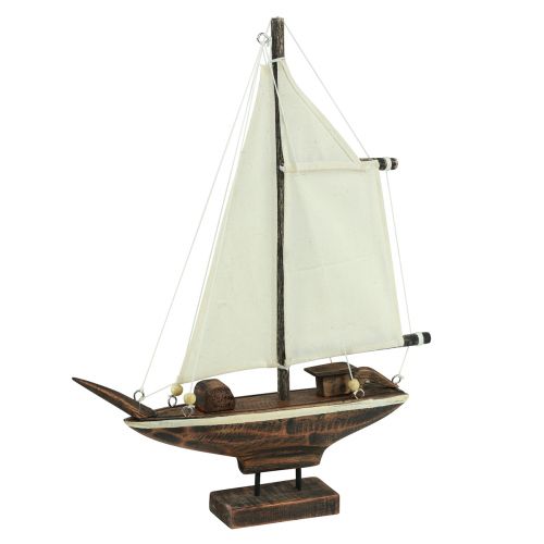 Produkt Dekoracja łodzi żaglowej statek drewno sosnowe brązowy 32×5×41cm