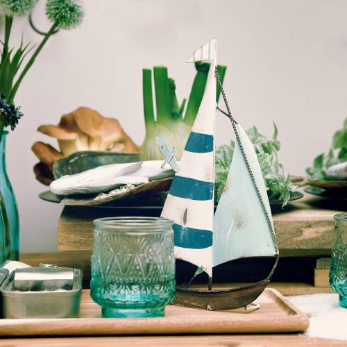 Floristik24 Żaglówka metalowa o wymiarach 15cm x 28cm