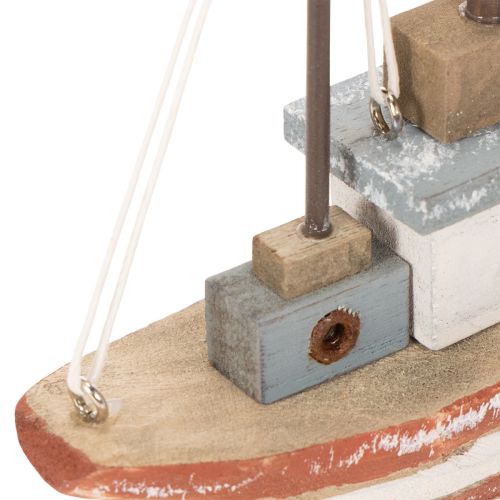 Dekoracyjny drewniany model łódki na parapet 20cm | Floristik24.pl