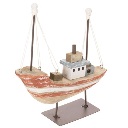 Dekoracyjny drewniany model łódki na parapet 20cm | Floristik24.pl