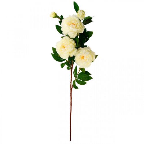 Produkt Jedwabna piwonia sztuczna kremowa biała 135cm
