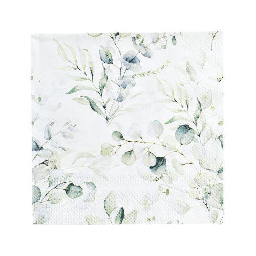 Floristik24 Serwetki eukaliptusowe dekoracyjna dekoracja stołu biała 25x25cm 20 szt