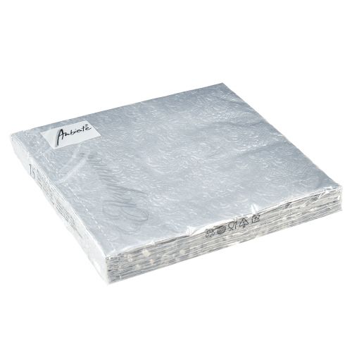 Produkt Serwetki Kolor Srebrny Tłoczony Ozdoba 33x33cm 15szt