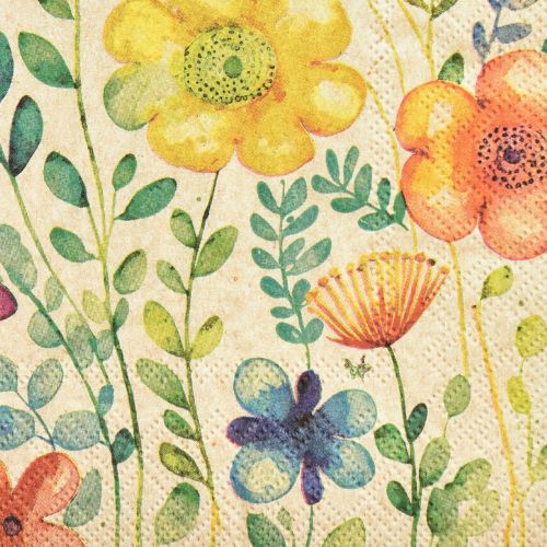 Floristik24 Serwetki Wiosenne Kwiaty Motyl 33x33cm 20 szt