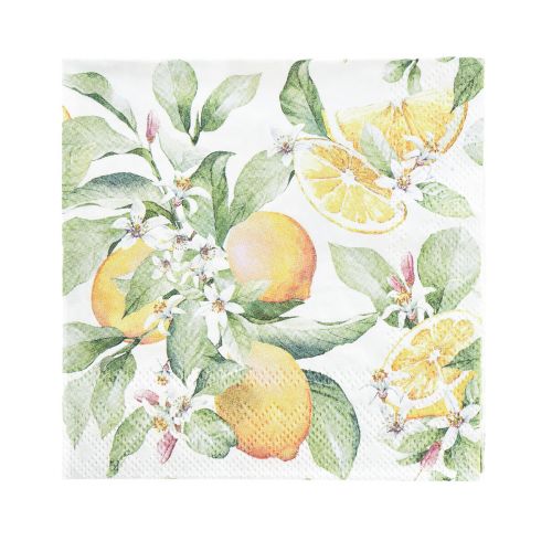 Floristik24 Serwetki letnia dekoracja stołu dekoracja cytrynowa 25x25cm 20 szt