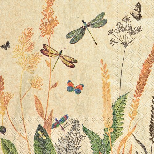 Produkt Serwetki letnie ważki łąkowe kwiaty 33x33cm 20 szt