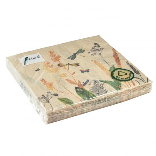 Produkt Serwetki letnie ważki łąkowe kwiaty 33x33cm 20 szt