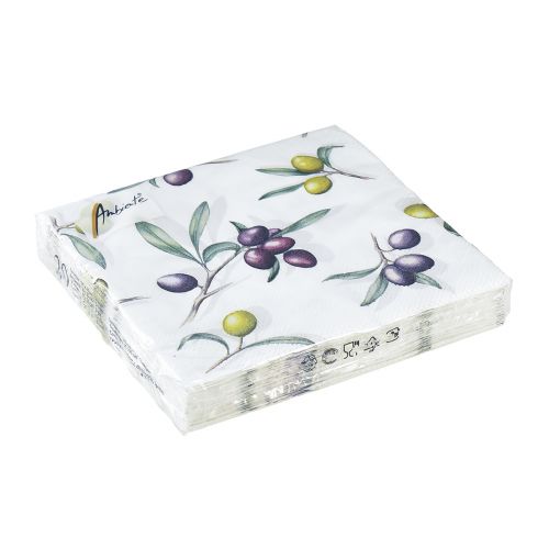Produkt Serwetki dekoracja stołu letnia oliwkowa fioletowa 25x25cm 20 szt