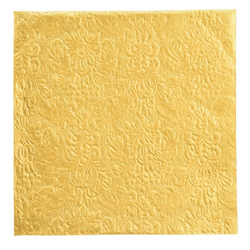 Floristik24 Serwetki złote z wytłoczonymi zdobieniami 33x33cm 15 szt