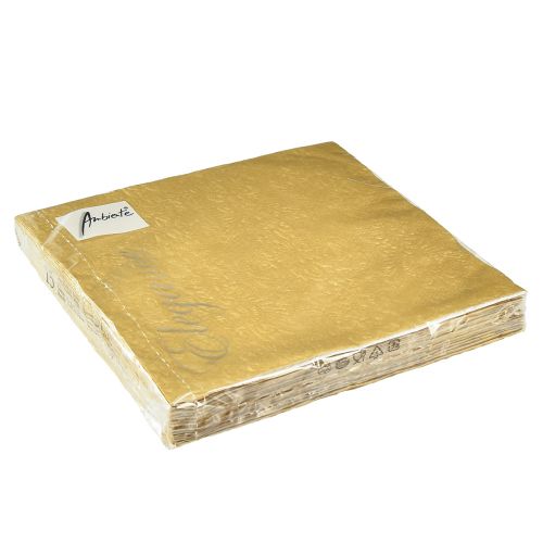 Produkt Serwetki złote z wytłoczonymi zdobieniami 33x33cm 15 szt
