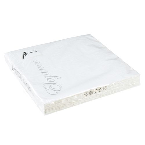 Produkt Serwetki Białe Dekoracja Stołowa Wzór Tłoczony 33x33cm 15 szt