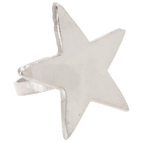 Serwetnik gwiazda obrączki na serwetki srebrny metal 7cm Ø4cm 4 szt.