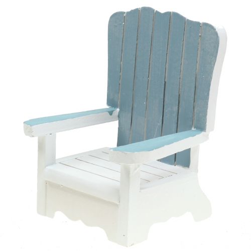 Floristik24 Krzesło Deco Wood Wood White Turquoise Grey H16cm