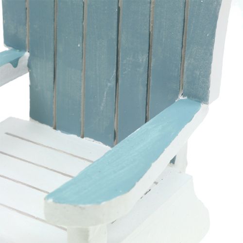 Floristik24 Krzesło Deco Wood Wood White Turquoise Grey H16cm