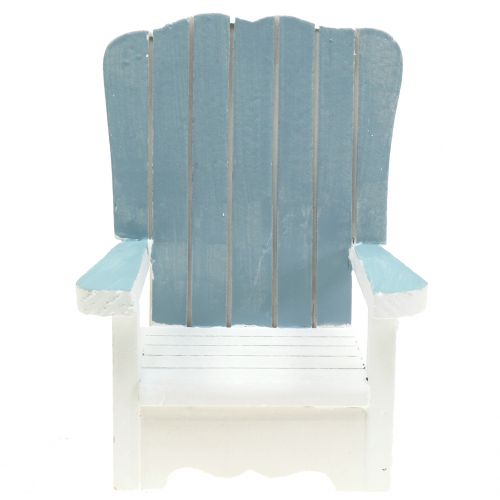 Floristik24 Krzesło Deco Wood Wood White Turquoise Grey H16cm