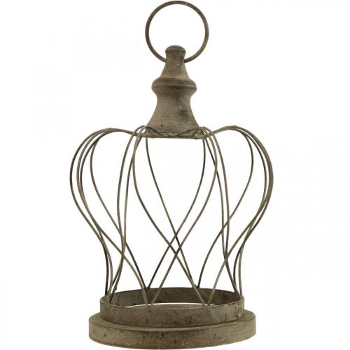 Floristik24 Shabby Chic Deco Crown Rustykalna metalowa korona do zawieszenia H27cm