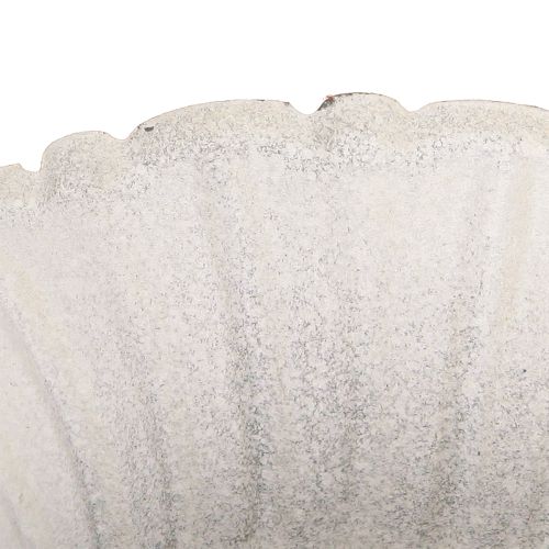 Floristik24 Kubek metalowy dekoracyjny Shabby Chic biały Ø12cm wys.12cm
