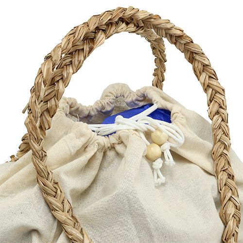 Floristik24 Torba na zakupy natura z pomponami 40cm x 32,5cm