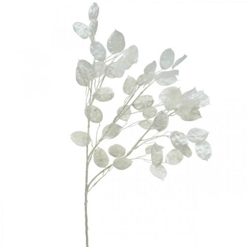 Deco Branch Silver Leaf White Lunaria Branch Artificial Branch 70cm