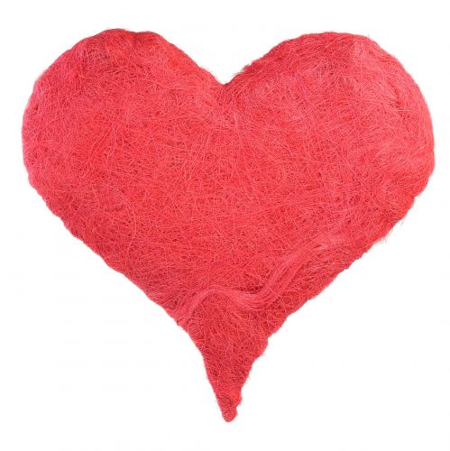 Ozdoba serca z włókien sizalowych w różowym sercu sizalowym 40x40cm
