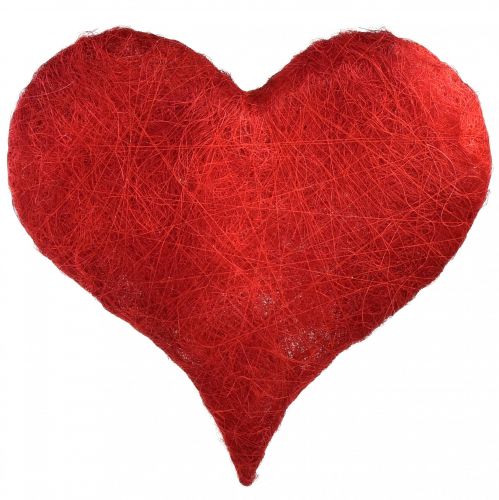 Produkt Sizalowa dekoracja serca z włóknami sizalowymi w kolorze czerwonym 40x40cm