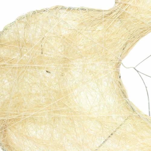 Floristik24 Mankiet sizalowy serce bielone 16cm 10 szt