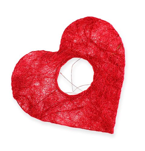 Mankiet sizalowy w kształcie serca 10cm czerwony 12szt