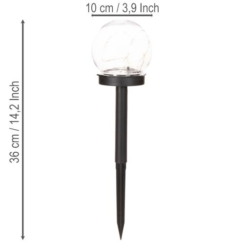 Lampa ogrodowa, kula świetlna z grotem do wbijania w ziemię, do oświetlenia zewnętrznego, 36 cm, 4 sztuki | Floristik24.pl