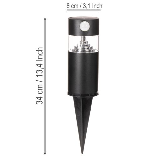 Lampa ogrodowa solarna z czujnikiem ruchu, LED, 34 cm | Floristik24.pl
