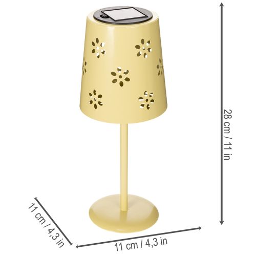 Produkt Lampa stołowa solarna z delikatnym kwiatowym wzorem na balkon lub taras, 28 cm