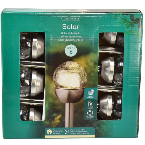 Floristik24 Solarny słupek ogrodowy lampy solarne balkon Ø6cm W36cm 6 szt