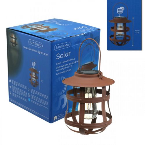 Floristik24 Lampa dekoracyjna, lampa do ogrodu, latarnia solarna ciepła biała Ø15cm W18cm