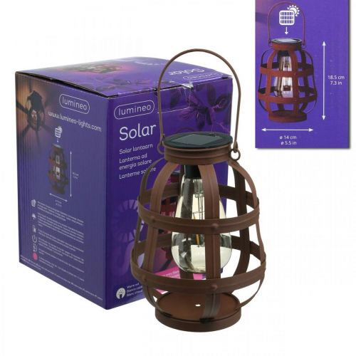 Floristik24 Lampa solarna, lampa ogrodowa, latarnia ozdobna ciepła biel Ø14,5cm W19cm