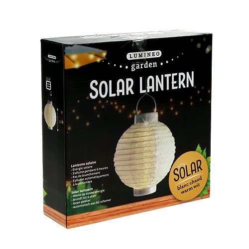 Produkt Latarnia LED na energię słoneczną 20cm biała