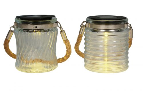 Floristik24 Lampa słoneczna szklana lampa wisząca balkonowa Ø7,5cm W9cm 4szt
