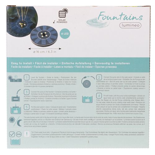 Produkt Pompa solarna do oczek wodnych, pływająca dekoracyjna fontanna z diodami LED, 16 cm