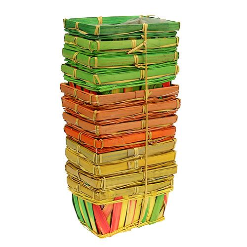 Floristik24 Rozpiętość kosza kwadratowego wielokolorowego 15cm 12szt