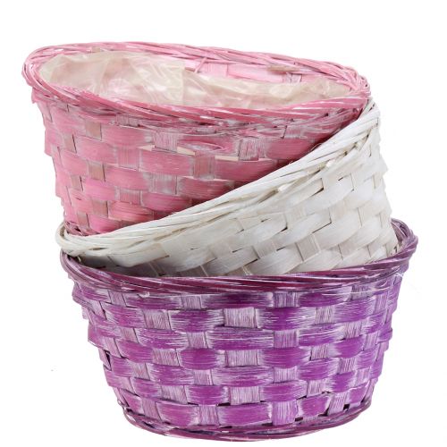 Floristik24 Miska na frytki okrągła fioletowa/biała/różowa Ø19cm 8 szt