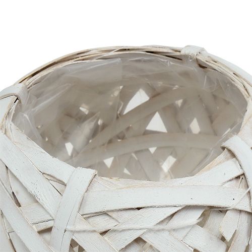 Floristik24 Spank Kosz okrągły biały Ø15cm