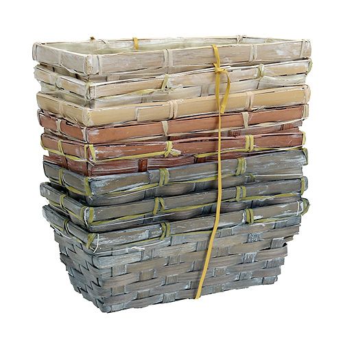 Produkt Zestaw koszy na wióry biały, szary, brązowy 8 sztuk 20cm x 11cm