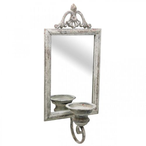 Produkt Lustro antyczny wygląd ze świecznikiem shabby chic H50cm