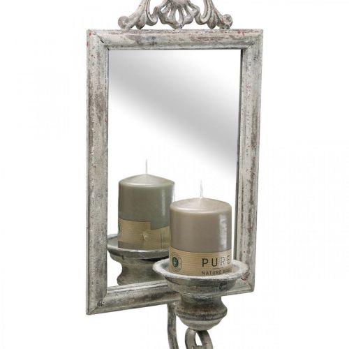 Produkt Lustro antyczny wygląd ze świecznikiem shabby chic H50cm