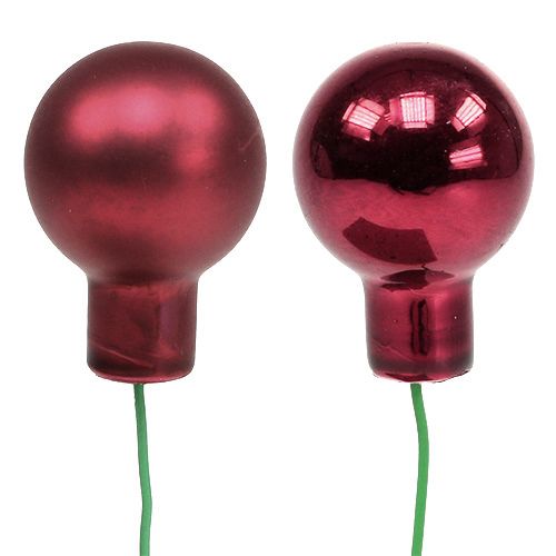 Produkt Mini bombka czerwona, różowe szklane lustro jagody Ø20mm 140szt